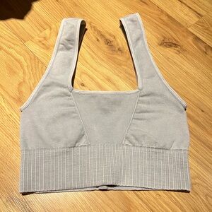 Free People Movement Good Karma Square neck Bra Ice Grey XS/S NWOT
